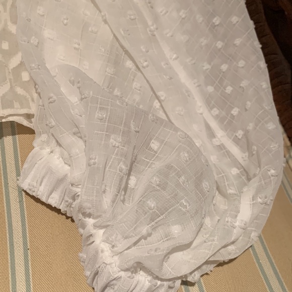 ALICE + OLIVIA JULIUS SILK BLEND BLOUSE PUFFED SLEEVES SWISS DOT DESIGN SIZE M - Picture 12 of 16